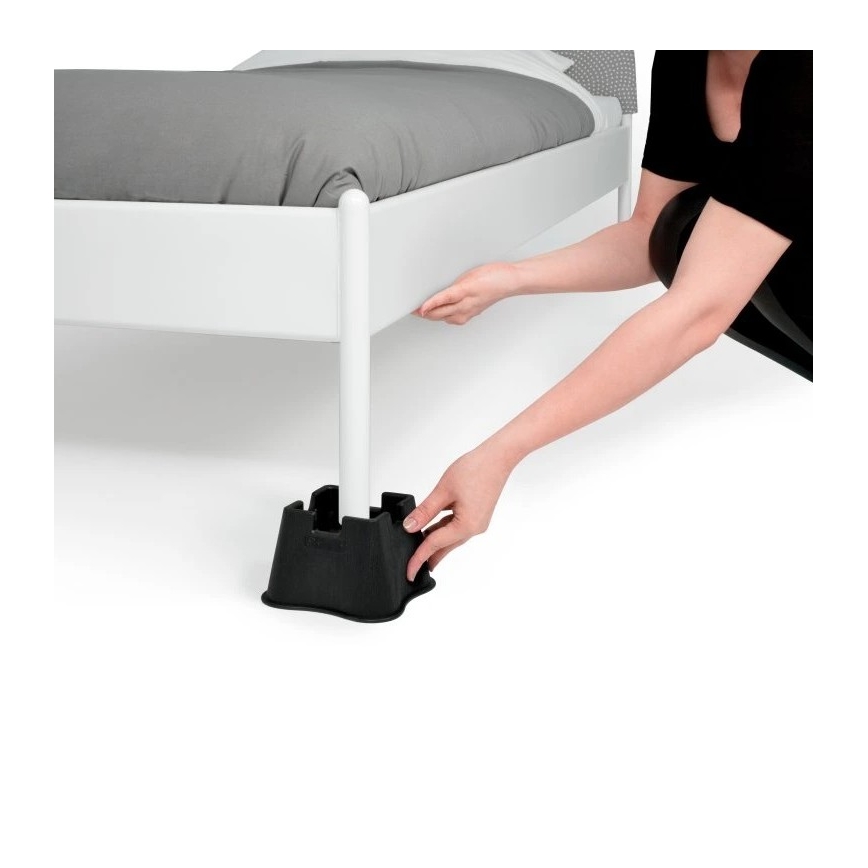 Vitility - Set van 4 bedverhogers (7 cm), zwart