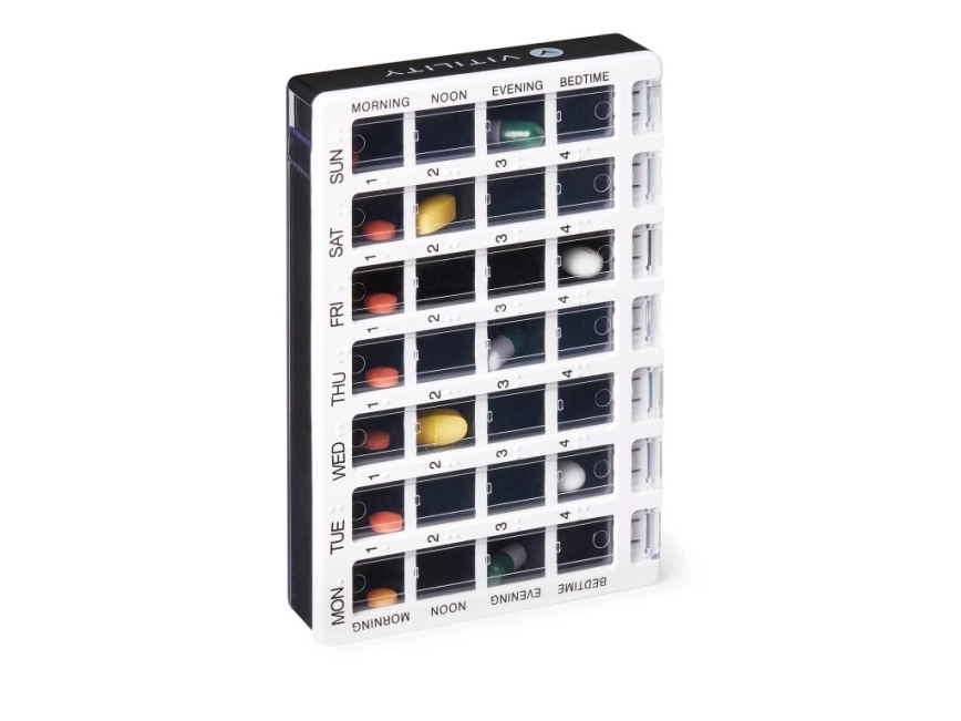 Vitility - Wekelijkse medicijndispenser wit/zwart