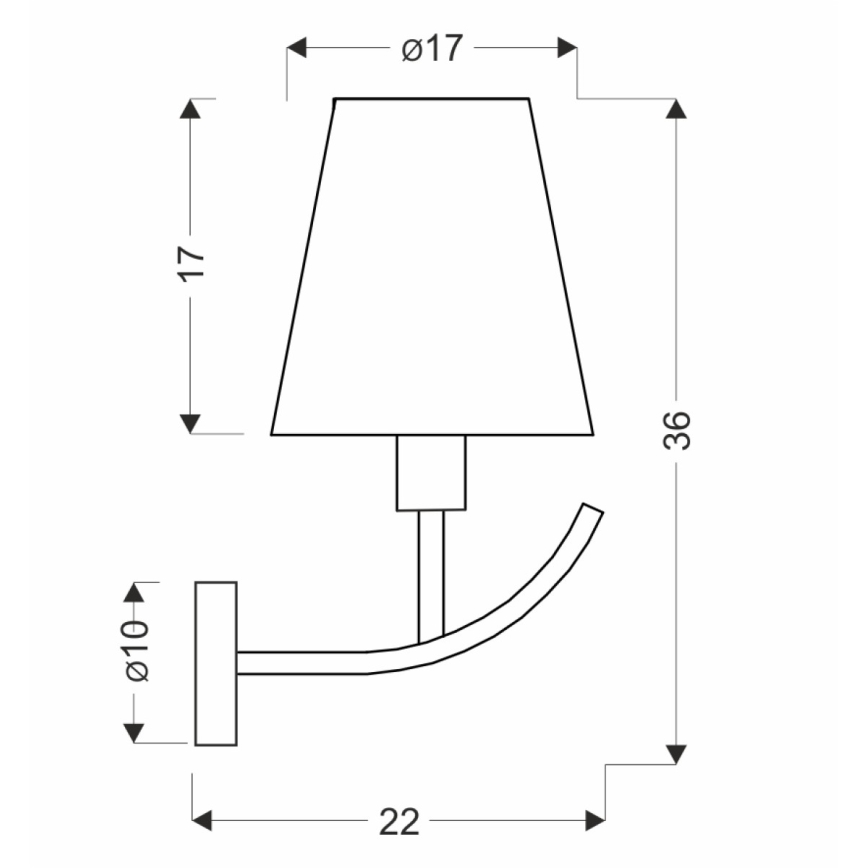 VITORIA wandlamp 1xE14/40W/230V geel/ messing