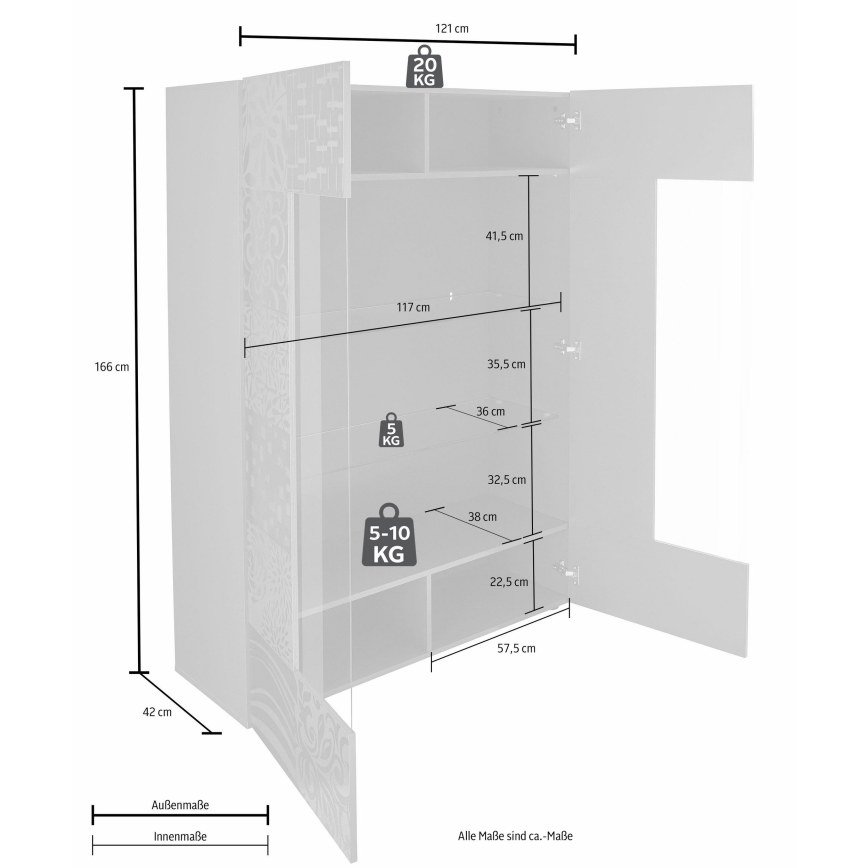 Vitrinekast ARIA antraciet