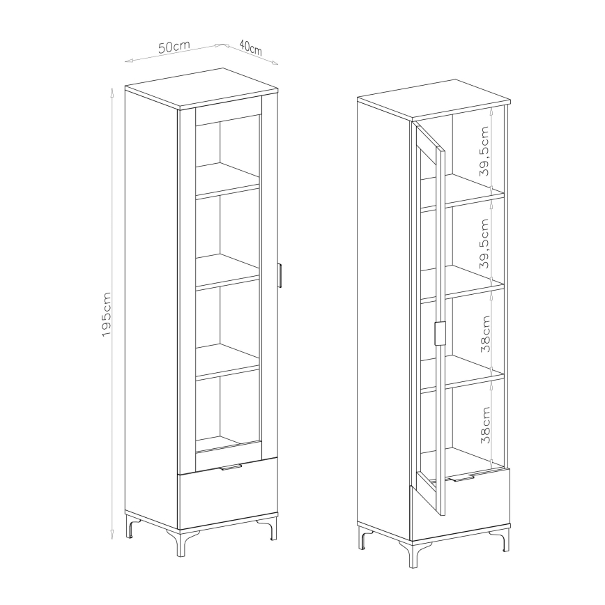 Vitrinekast LORA eiken artisan