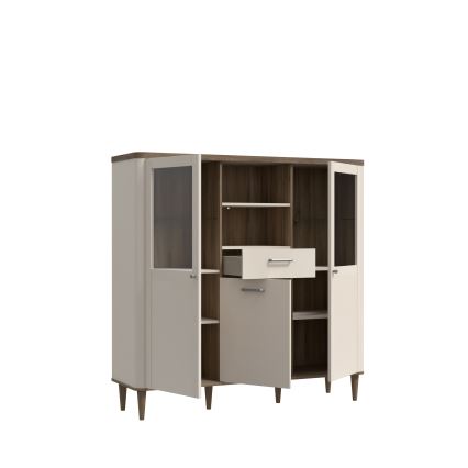 Vitrinekast VIRO bruin/beige