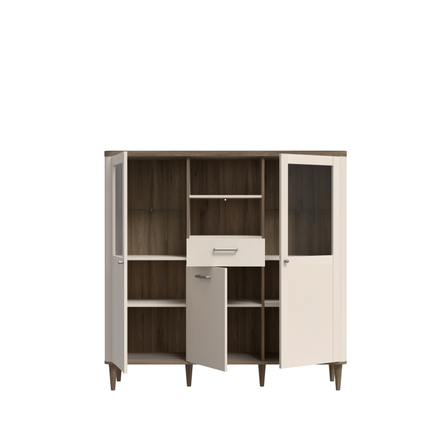 Vitrinekast VIRO bruin/beige