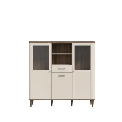 Vitrinekast VIRO bruin/beige