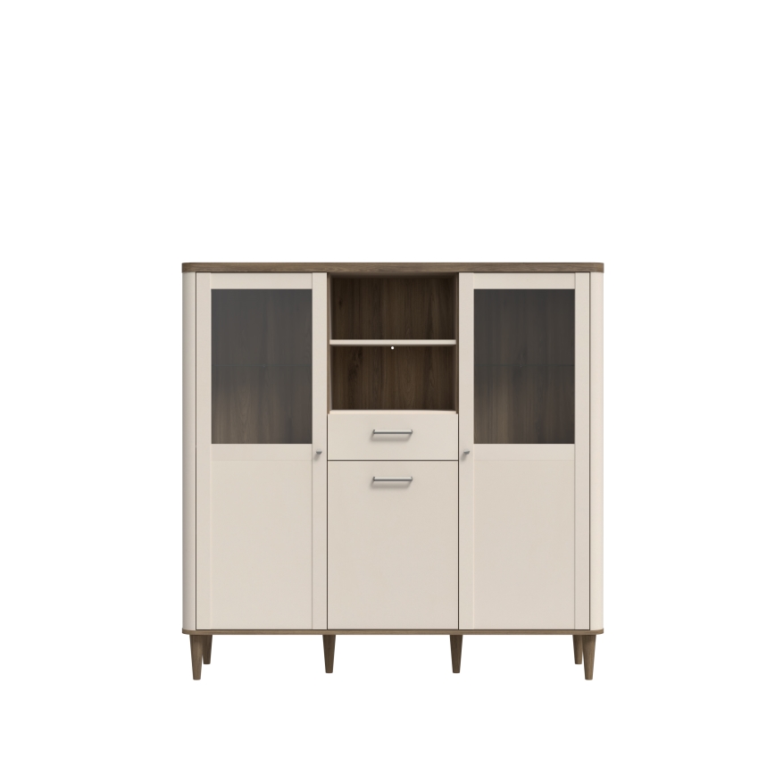 Vitrinekast VIRO bruin/beige