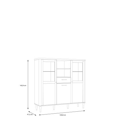 Vitrinekast VIRO bruin/beige