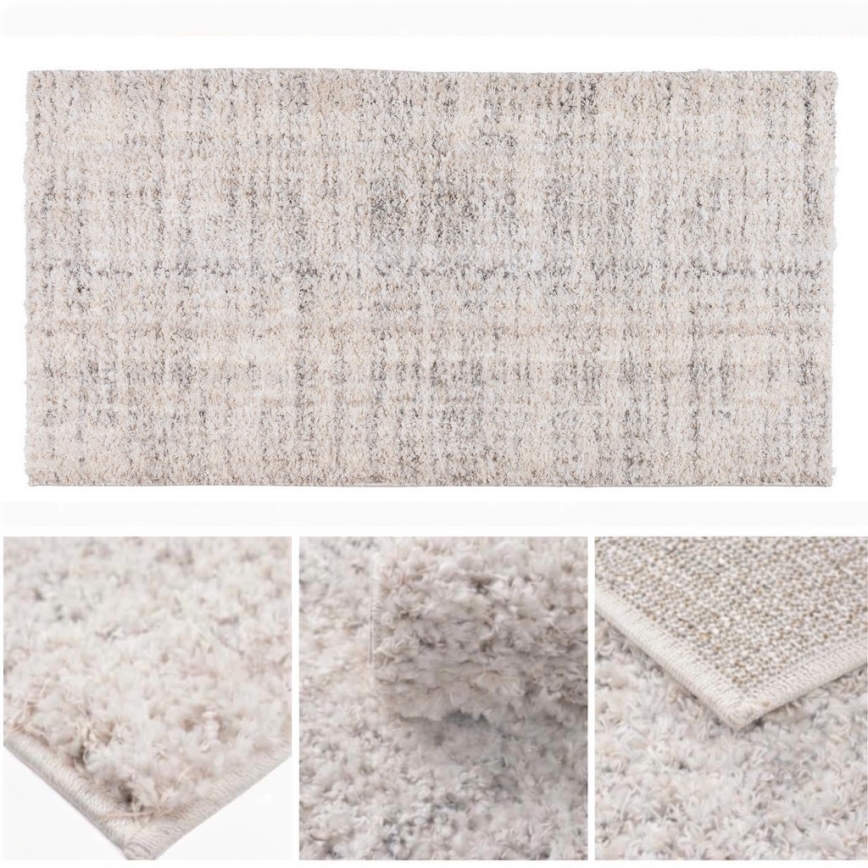 Vloerkleed BILBAO SHAGGY 80x150 cm beige