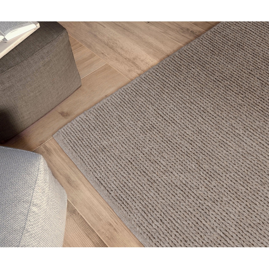 Vloerkleed FIR WOOL 120x170 cm 2600 g/m2 beige/naturel