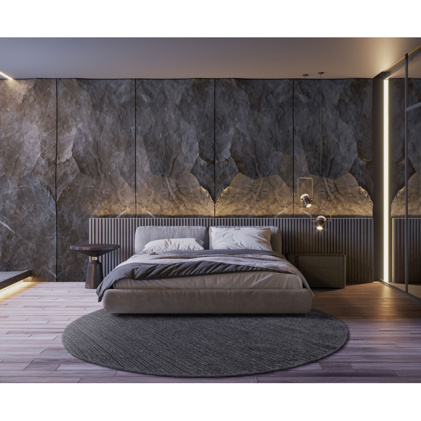 Vloerkleed FIR WOOL 160 cm 2600 g/m2 antraciet/naturel