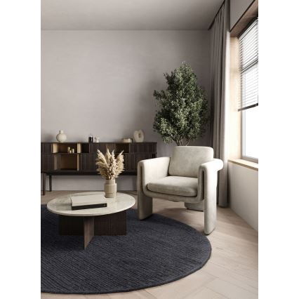 Vloerkleed FIR WOOL 160 cm 2600 g/m2 antraciet/naturel