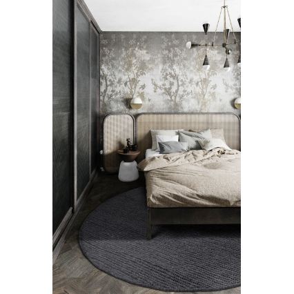 Vloerkleed FIR WOOL 160 cm 2600 g/m2 antraciet/naturel