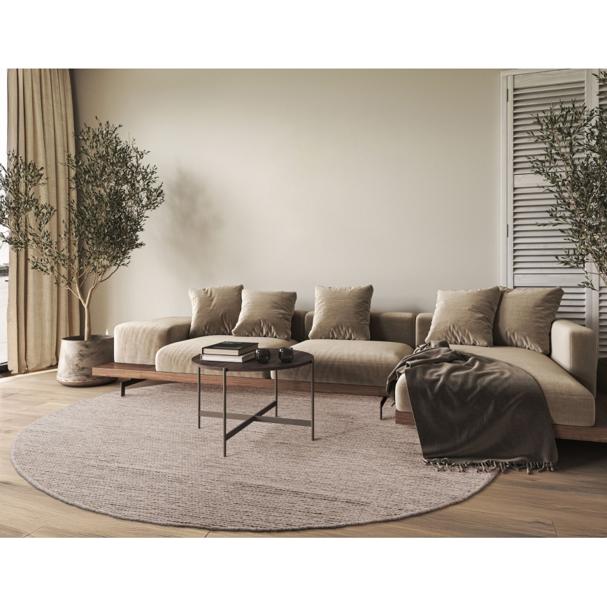 Vloerkleed FIR WOOL 160 cm 2600 g/m2 beige/naturel