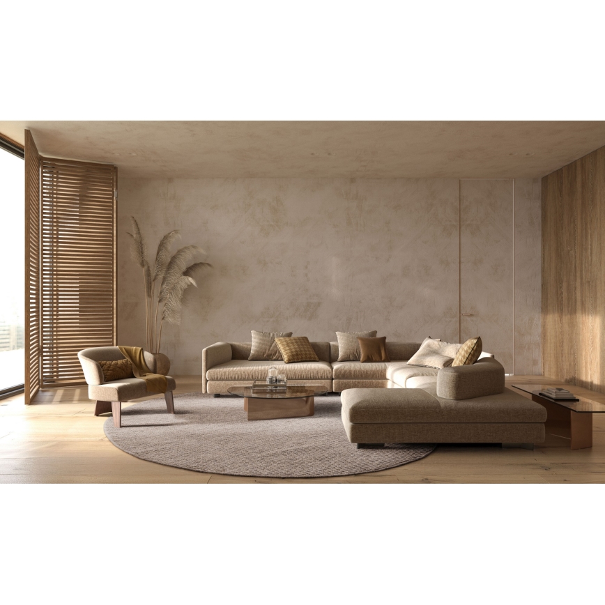 Vloerkleed FIR WOOL 160 cm 2600 g/m2 beige/naturel