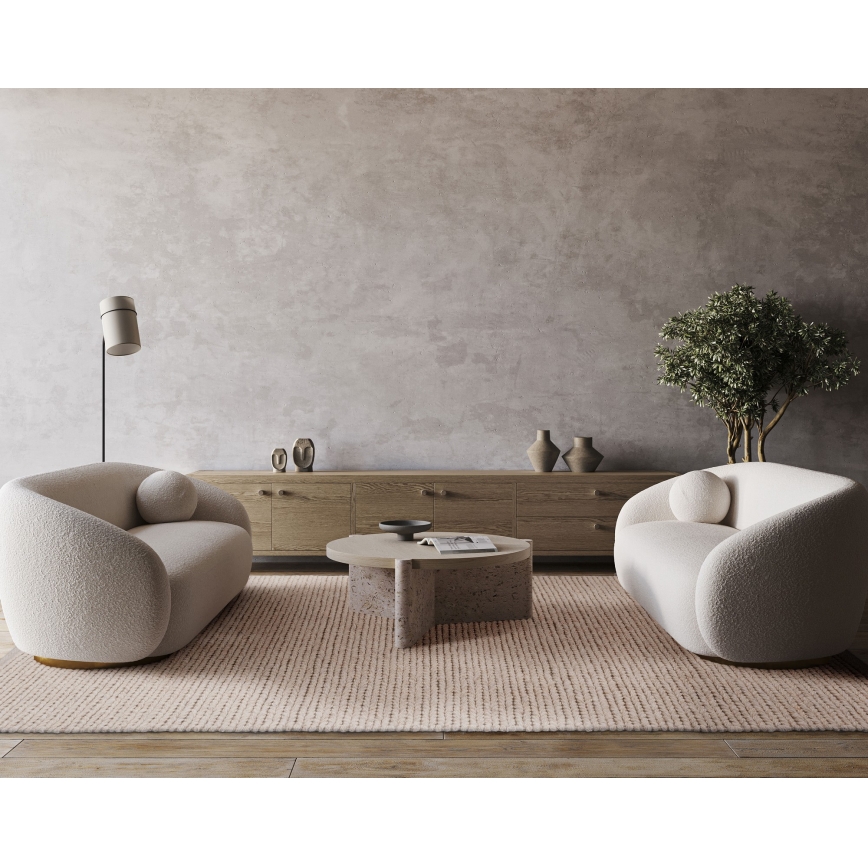 Vloerkleed FIR WOOL 160x230 cm 2600 g/m2 crème/naturel