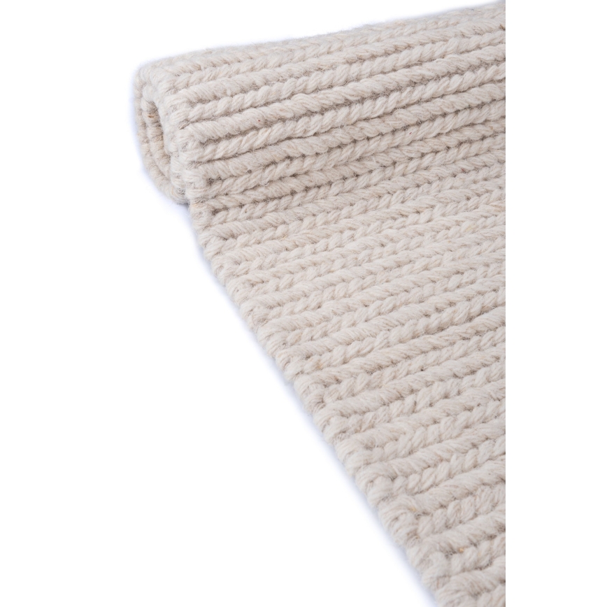 Vloerkleed FIR WOOL 160x230 cm 2600 g/m2 crème/naturel