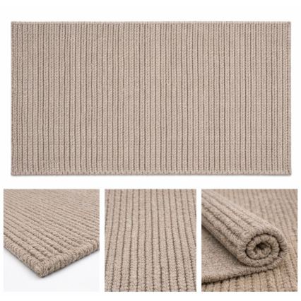 Vloerkleed FIR WOOL 200x300 cm 2600 g/m² beige/naturel
