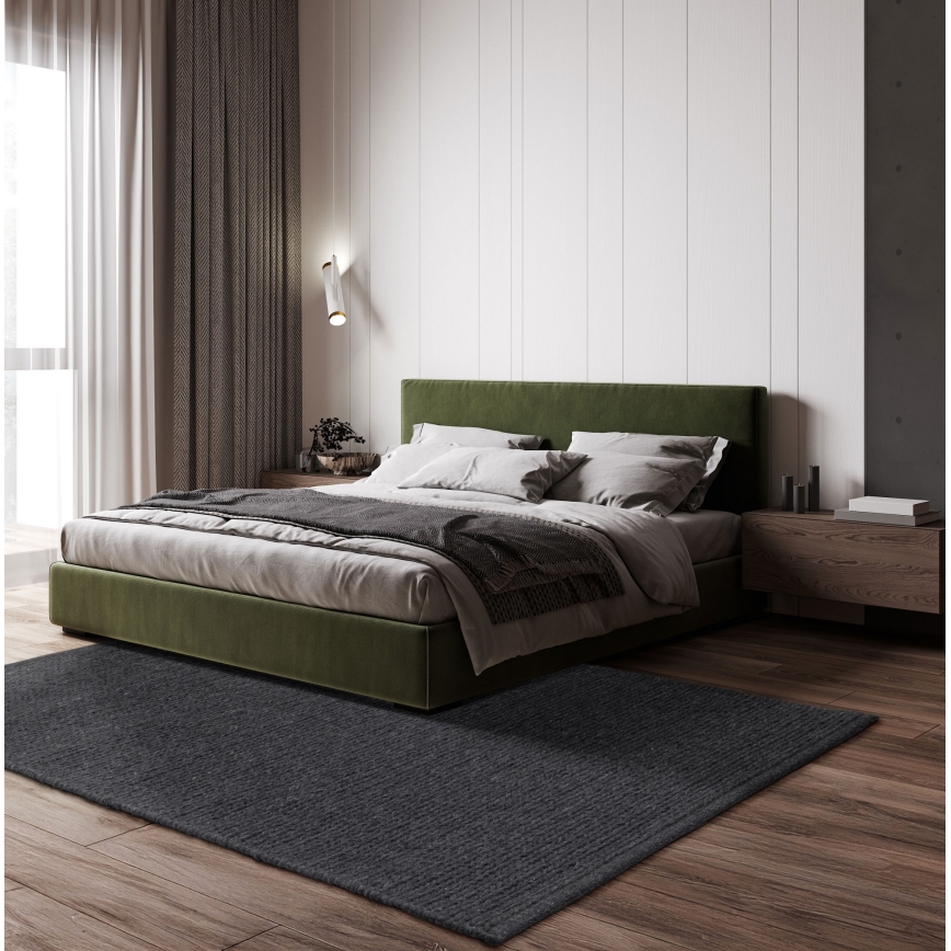 Vloerkleed FIR WOOL 70x140 cm 2600 g/m2 antraciet/naturel