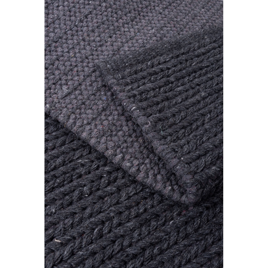 Vloerkleed FIR WOOL 70x140 cm 2600 g/m2 antraciet/naturel