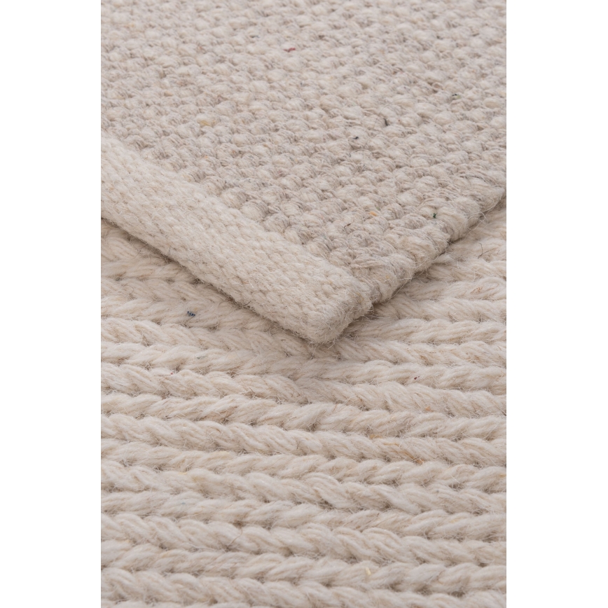 Vloerkleed FIR WOOL 70x140 cm 2600 g/m2 crème/naturel