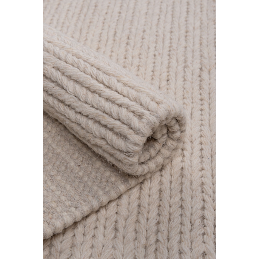 Vloerkleed FIR WOOL 70x140 cm 2600 g/m2 crème/naturel
