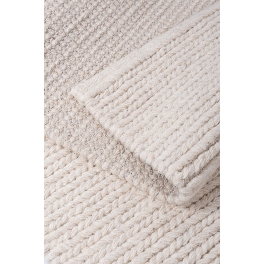 Vloerkleed FIR WOOL 70x140 cm 2600 g/m2 crème/naturel