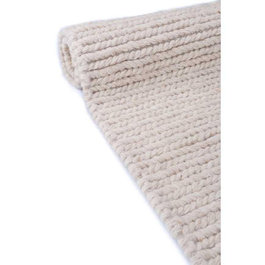 Vloerkleed FIR WOOL 70x140 cm 2600 g/m2 crème/naturel