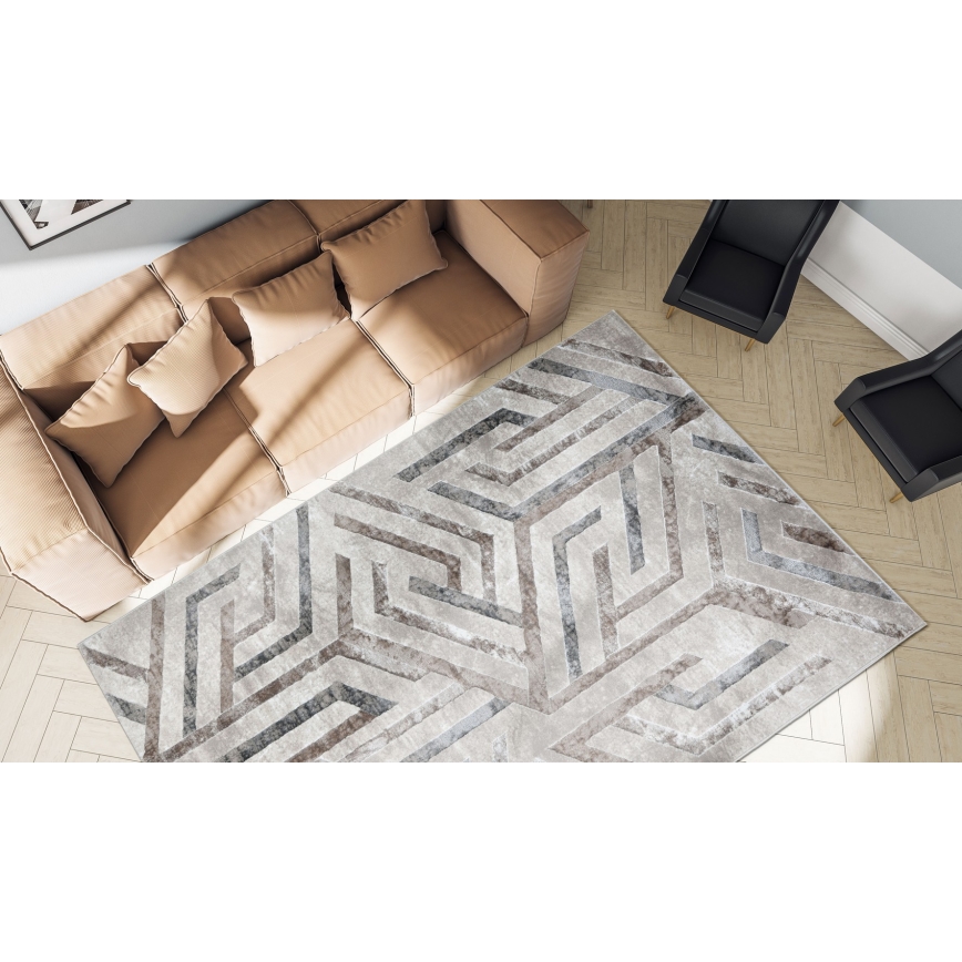 Vloerkleed GRECE 80 x 150 cm 2150 g/m² beige/grijs