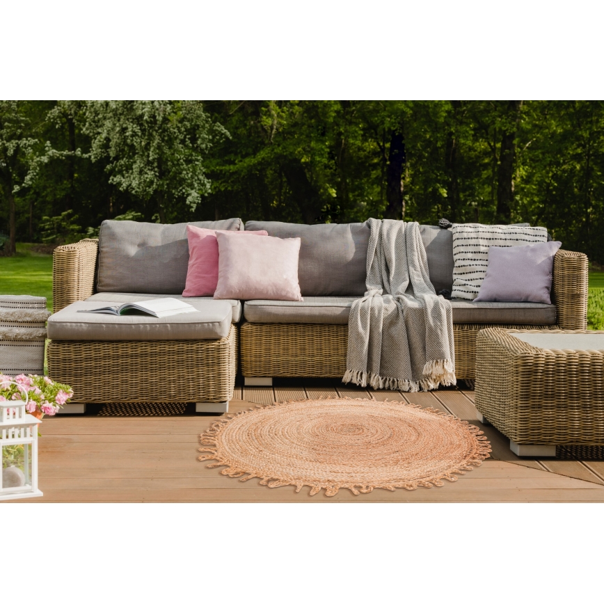 Vloerkleed JUTA 100 cm beige/naturel