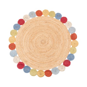 Vloerkleed JUTA 120 cm kleurrijk/naturel