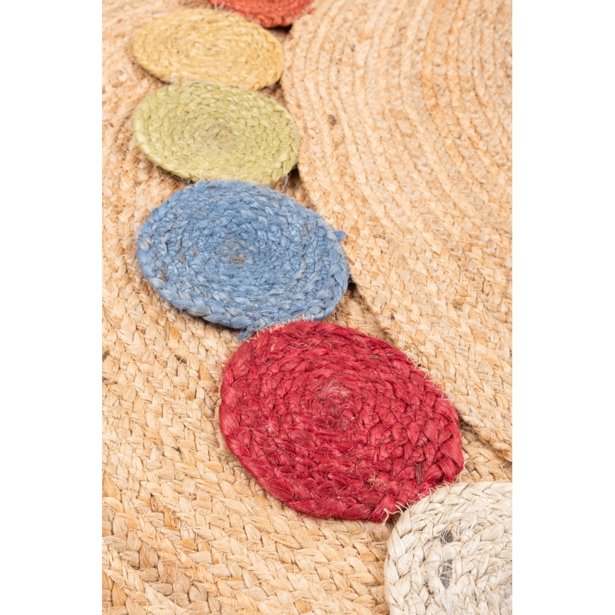 Vloerkleed JUTA 120 cm kleurrijk/naturel