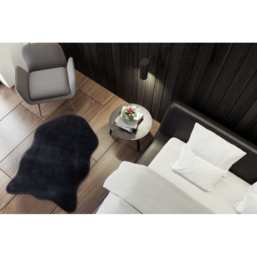 Vloerkleed RABBIT-FOX 60x90 cm zwart