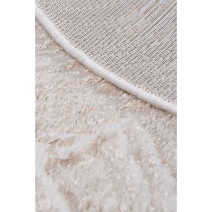 Vloerkleed SALAMANCA 100 cm beige/wit bladmotief
