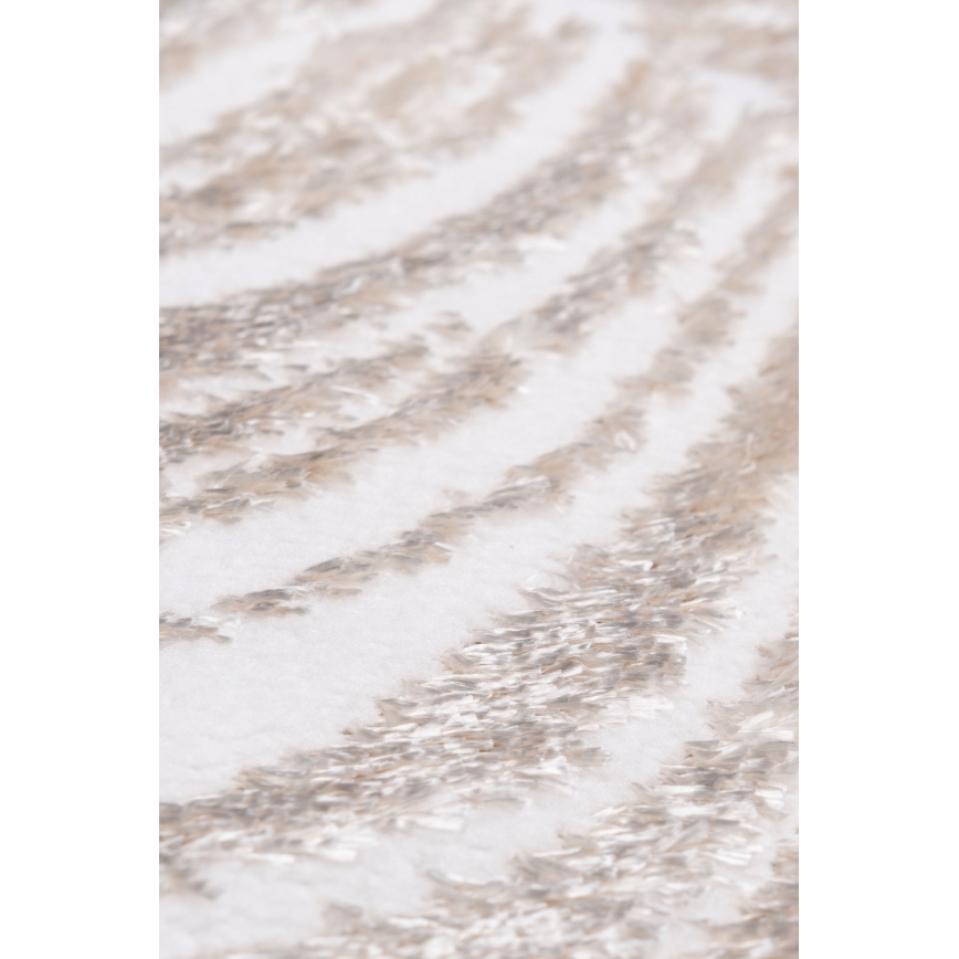 Vloerkleed SALAMANCA 100 cm beige/wit bladmotief