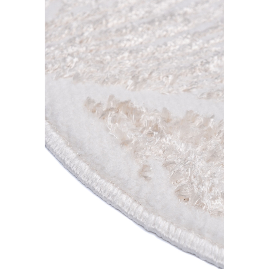 Vloerkleed SALAMANCA 100 cm beige/wit bladmotief