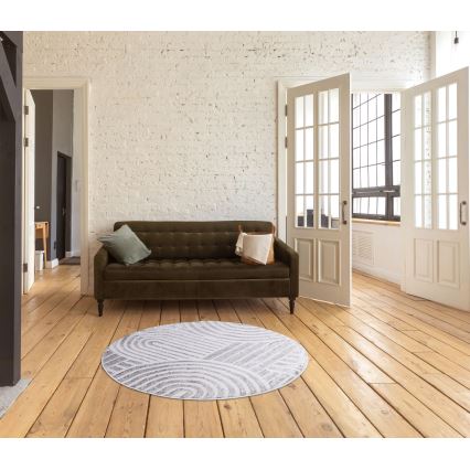 Vloerkleed SALAMANCA 100 cm grijs/wit