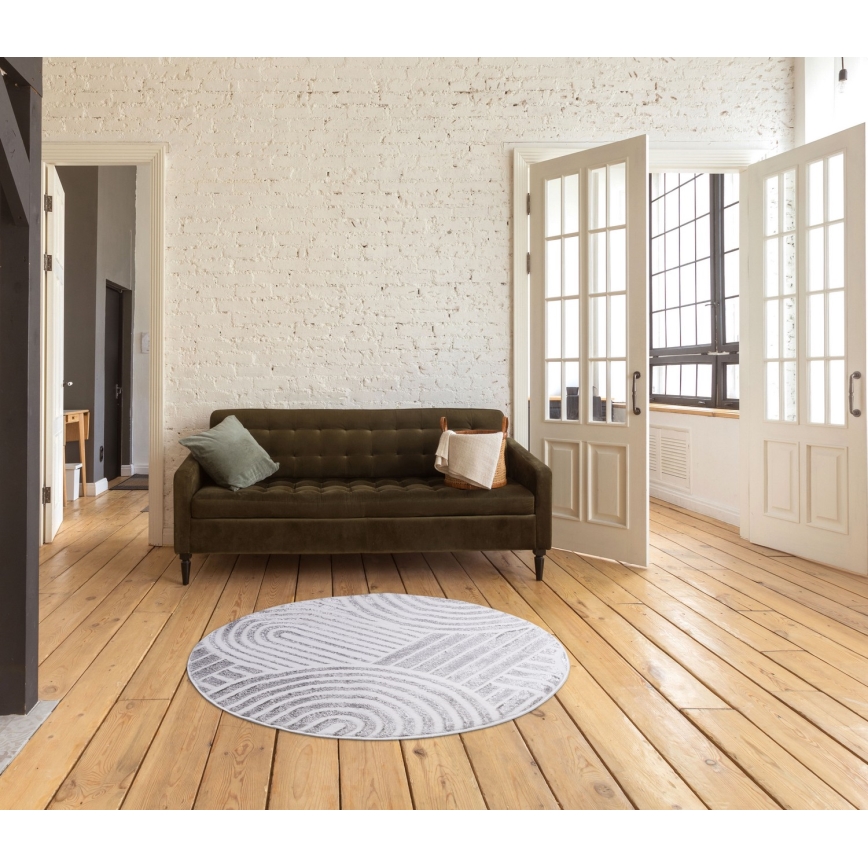 Vloerkleed SALAMANCA 100 cm grijs/wit