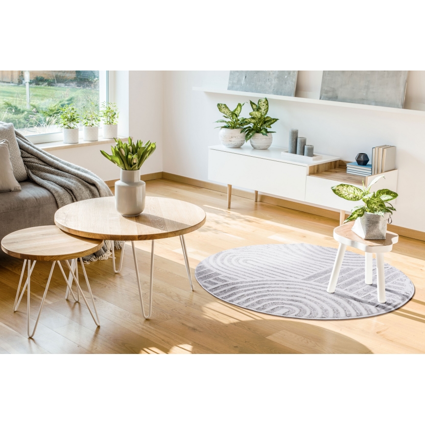 Vloerkleed SALAMANCA 100 cm grijs/wit