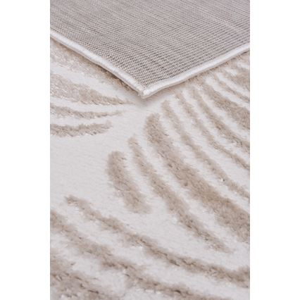 Vloerkleed SALAMANCA 120x170 cm beige/wit/bladmotief