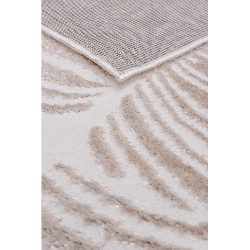 Vloerkleed SALAMANCA 120x170 cm beige/wit/bladmotief