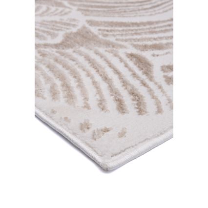 Vloerkleed SALAMANCA 160x230 cm beige/wit, bladmotief