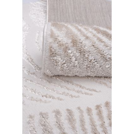 Vloerkleed SALAMANCA 160x230 cm beige/wit met bladpatroon