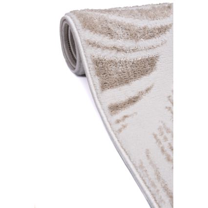 Vloerkleed SALAMANCA 160x230 cm beige/wit met bladpatroon