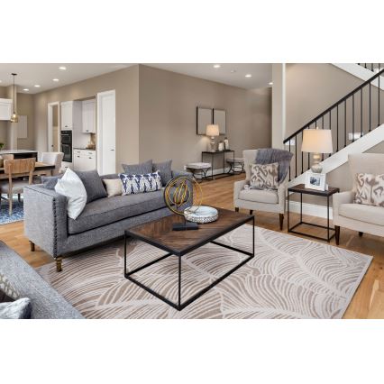 Vloerkleed SALAMANCA 200x280 cm beige/wit bladmotief