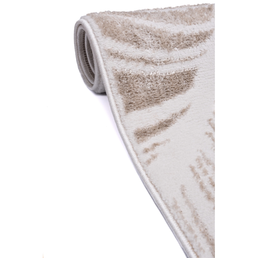 Vloerkleed SALAMANCA 200x280 cm beige/wit bladmotief