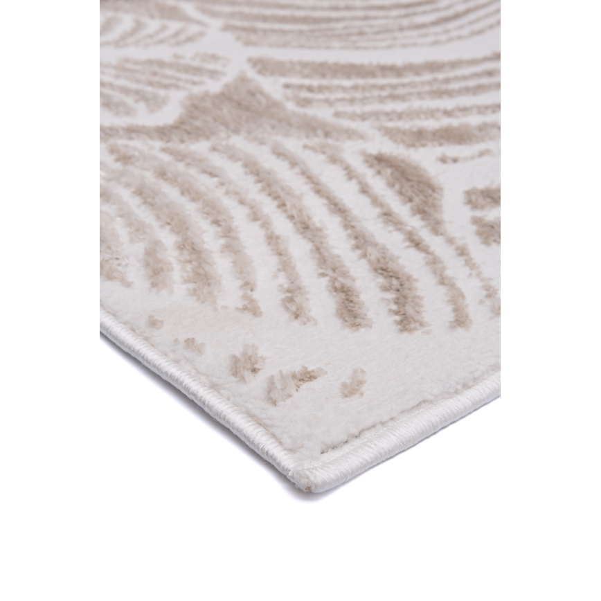 Vloerkleed SALAMANCA 200x280 cm beige/wit bladmotief