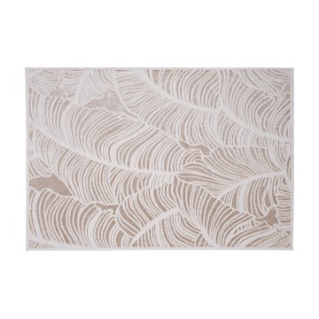 Vloerkleed SALAMANCA 67x120 cm beige/wit met bladmotief
