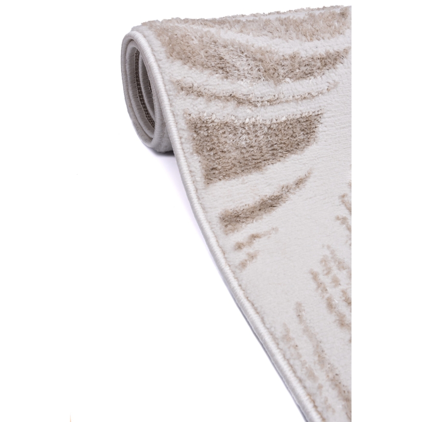 Vloerkleed SALAMANCA 67x120 cm beige/wit met bladmotief