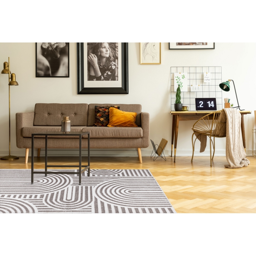 Vloerkleed SALAMANCA 67x120 cm grijs/wit
