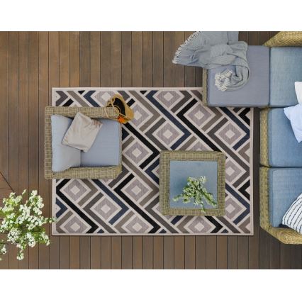Vloerkleed SHIFT 120x160 cm grijs/blauw/beige