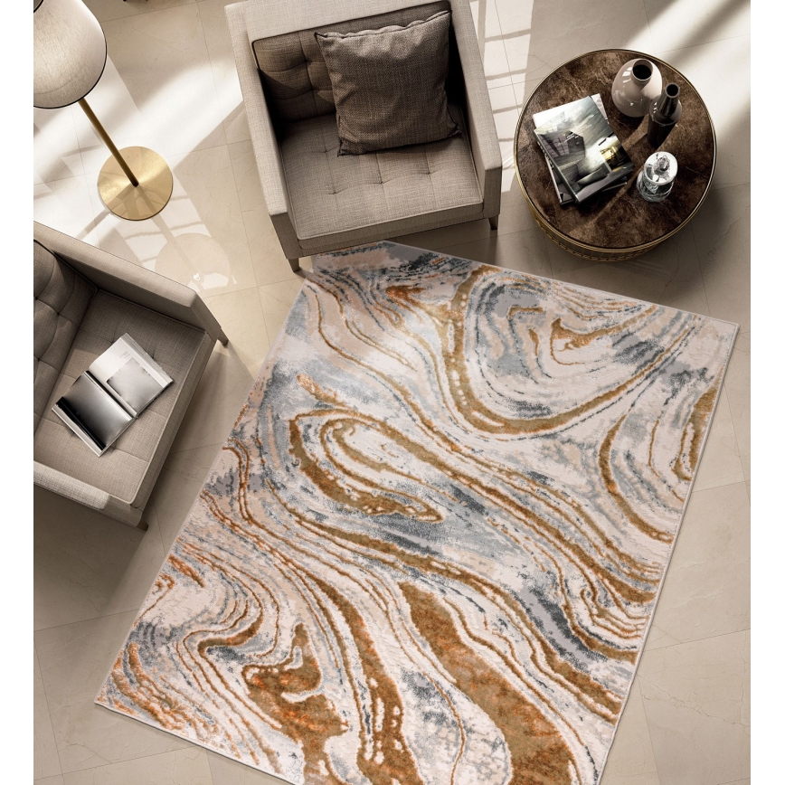 Vloerkleed STONE 120x160 cm beige/grijs